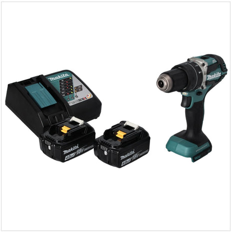 Makita DHP 484 RM akumulatorowa wiertarko-wkrętarka udarowa 18 V 54 Nm bezszczotkowa + 2x akumulator 4,0 Ah + ładowarka