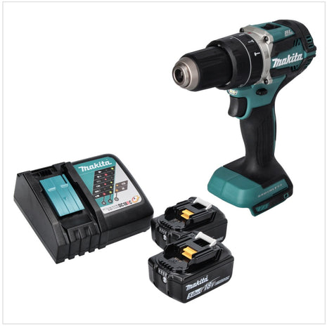 Makita DHP 484 RT trapano a percussione a batteria 18 V 54 Nm brushless + 2x batteria ricaricabile 5,0 Ah + caricabatterie