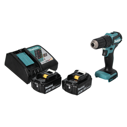 Taladro percutor sin escobillas Makita DHP 483 RF 18 V 40 Nm + 2x Baterías 3.0 Ah + Cargador