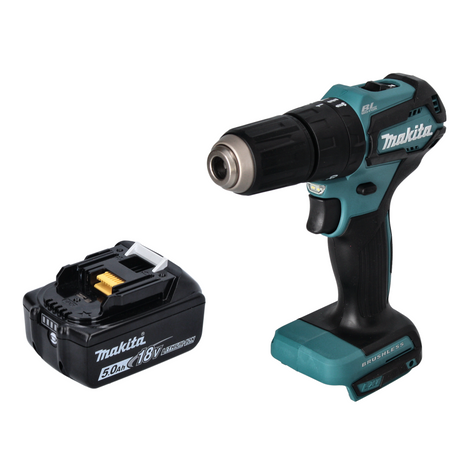 Makita DHP 483 T1 cordless impact drill 18 V 40 Nm brushless + 1x rechargeable battery 5.0 Ah - without charger