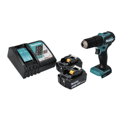 Makita DHP 483 RG Akku Schlagbohrschrauber 18 V 40 Nm Brushless + 2x Akku 6,0 Ah + Ladegerät