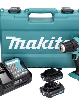 Taladro atornillador inalámbrico Makita DF 333 DSAE 12 V máx. 30 Nm + 2 baterías 2,0 Ah + cargador + maletín