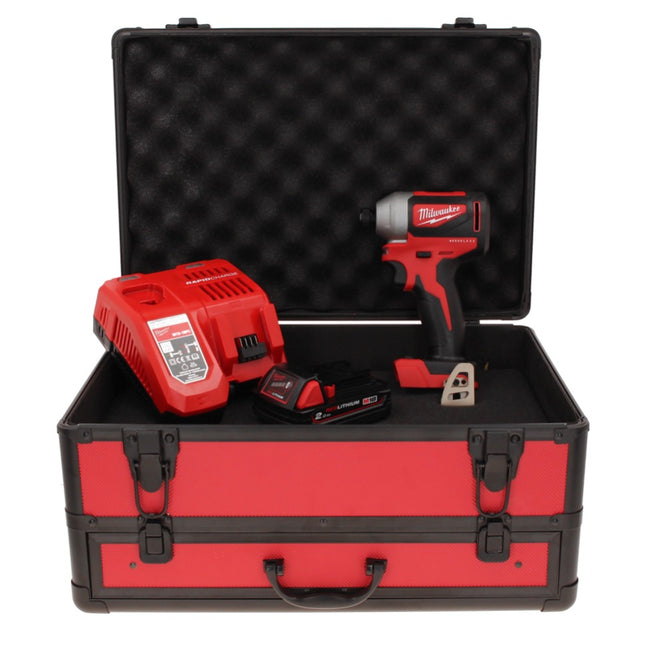 Milwaukee M18 BLID2-201FC TX Atornillador de impacto inalámbrico 18 V 180 Nm 1/4" sin escobillas + 1x batería 2.0 Ah + cargador + maletín TX