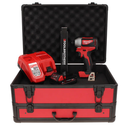 Milwaukee M18 BLID2-201FC TX Cordless Impact Driver 180 Nm 1/4"  18 V Brushless + 1x Battery 2.0 Ah + Charger + TX Case + Folding Meter