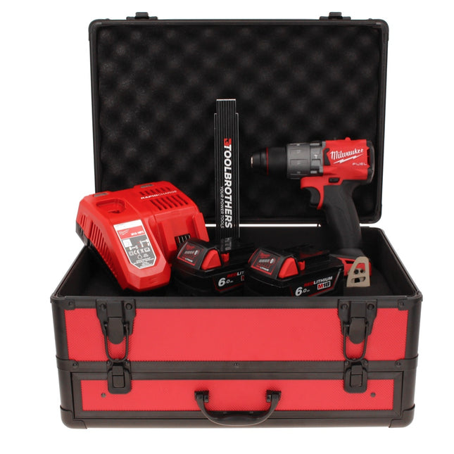 Taladro percutor inalámbrico Milwaukee M18 FPD2-602FC TX 18 V 135 Nm sin escobillas + 2x baterías 6,0 Ah + cargador + metro plegable + estuche TX