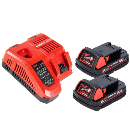 Milwaukee M18 FPD2-202FC TX Perceuse-visseuse à percussion sans fil 135 Nm 18V Brushless + 2x Batteries 2,0 Ah + Chargeur + Mètre pliant + Coffret TX