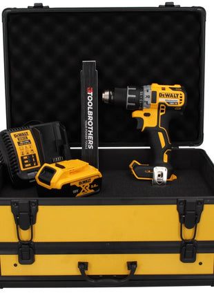 Taladro atornillador inalámbrico DeWalt DCD 791 P1 TX 18 V 70 Nm sin escobillas + 1x batería 5,0 Ah + cargador + metro plegable + estuche TX