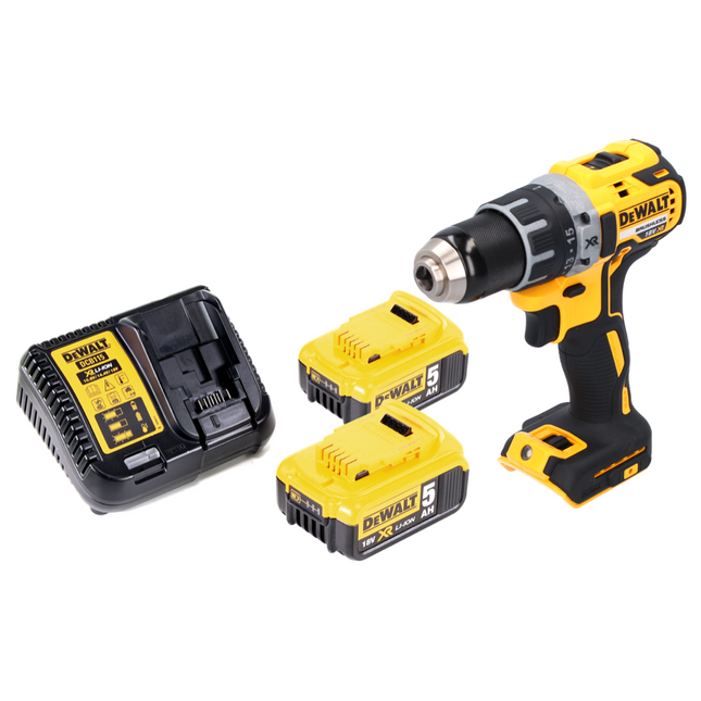 Taladro atornillador a batería DeWalt DCD 791 P2 18 V 70 Nm sin escobillas + 2 baterías de 5,0 Ah + cargador