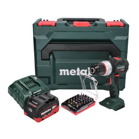 Metabo SB 18 LT BL Cordless Hammer Drill  75 Nm 18 V Brushless + 1x Battery 5.5 Ah + Charger + MetaBOX Case + Bit Set 32 pcs.