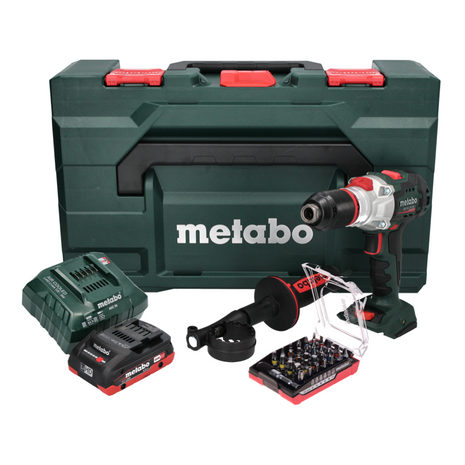 Metabo SB 18 LTX BL I Cordless Hammer Drill 130 Nm 18 V Brushless + 1x Battery 4.0 Ah + Charger + MetaBOX Case + Bit Set 32 pcs.