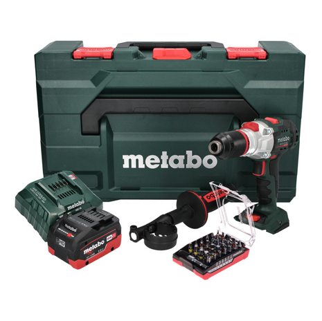 Metabo SB 18 LTX BL I Cordless Hammer Drill 130 Nm 18 V Brushless + 1x Battery 5.5 Ah + Charger + Bit Set 32 pcs.+ MetaBOX Case