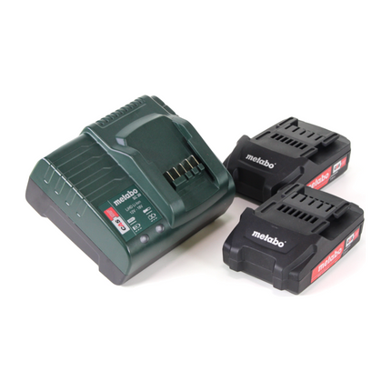 Taladro atornillador a batería Metabo BS 18 Quick 18 V 48 Nm + 2 baterías 2,0 Ah + cargador + juego de puntas 32 piezas + maletín