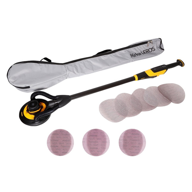 Mirka LEROS 950 CV Electric Wall and Ceiling Sander 5.0 mm 225mm 350W + Bag + 80x Sanding Discs