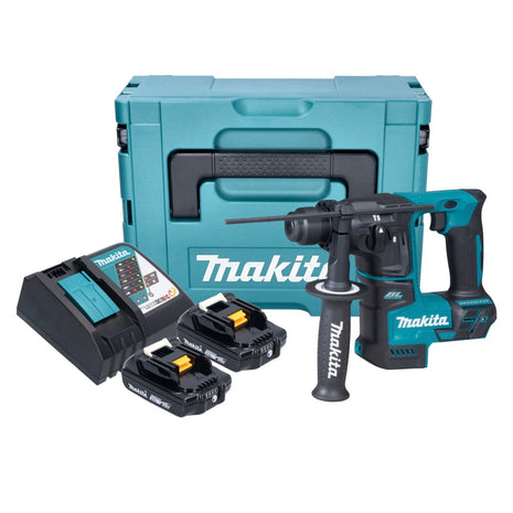 Makita DHR 171 RAJ Akku Bohrhammer 18 V 1,2 J SDS plus Brushless + 2x Akku 2,0 Ah + Ladegerät + Makpac