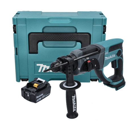 Makita DHR 202 F1J Cordless combi hammer 18 V 2.0 J SDS Plus + 1x rechargeable battery 3.0 Ah + Makpac - without charger