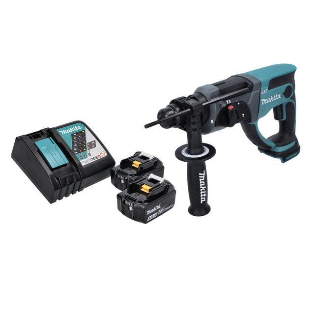 Makita DHR 202 RF cordless combi hammer 18 V 2.0 J SDS Plus + 2x rechargeable battery 3.0 Ah + charger