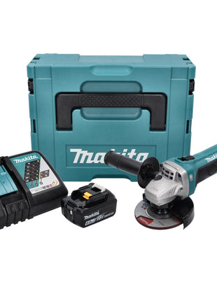 Amoladora angular a batería Makita DGA 452 RG1J 18 V 115 mm + 1x batería 6,0 Ah + cargador + Makpac