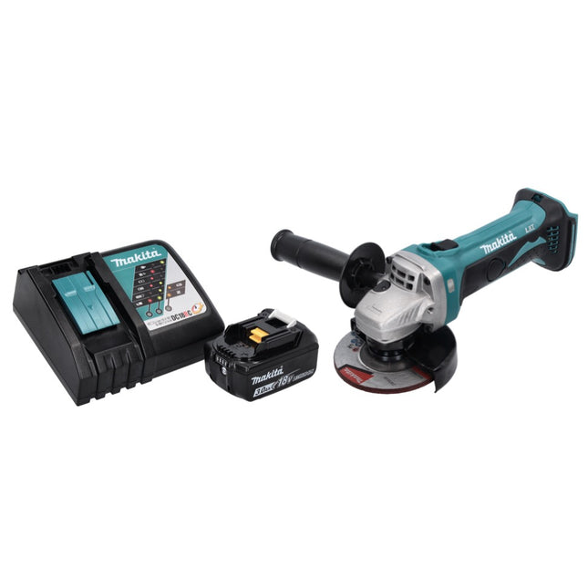 Amoladora angular sin cable Makita DGA 452 RF1 18 V 115 mm + 1x batería recargable 3,0 Ah + cargador