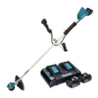 Desbrozadora de batería Makita DUR 368 APF 36 V (2 x 18 V) bimando sin escobillas + 2x batería 3,0 Ah + cargador