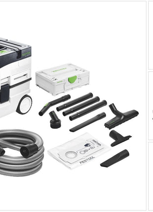 Festool CT 15 E CLEANTEC Absaugmobil 15 l + Reinigungsset RS-ST D 27/36-Plus im Systainer - Toolbrothers