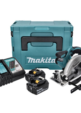 Makita DSS 611 RGJ Scie circulaire sans fil 18 V 165 mm + 2x Batteries 6,0 Ah + Chargeur + Coffret Makpac