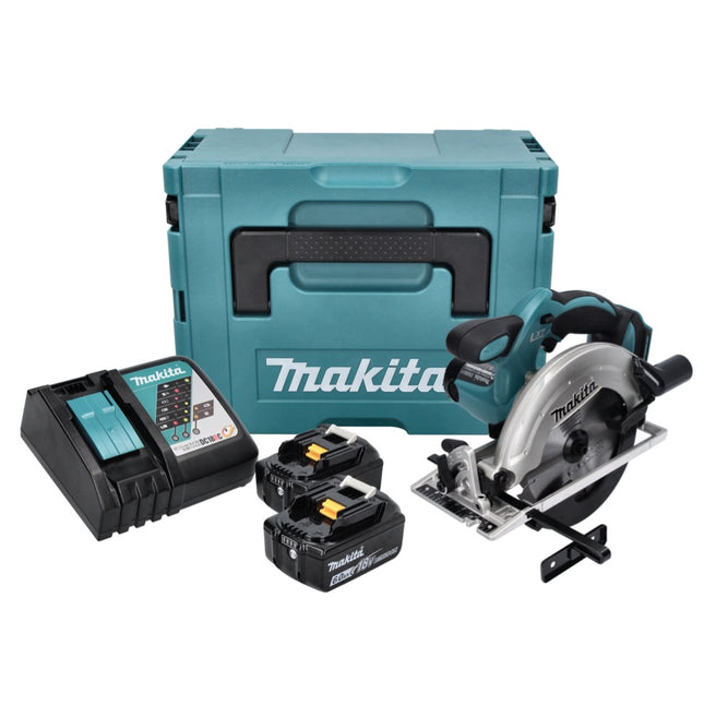 Sierra circular sin cable Makita DSS 611 RGJ 18 V 165 mm + 2x baterías 6,0 Ah + cargador + maletín Makpac