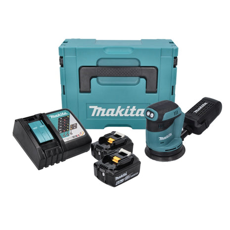 Makita DBO 180 RGJ Akku Exzenterschleifer 18 V 125 mm + 2x Akku 6,0 Ah + Ladegerät + Makpac - Toolbrothers