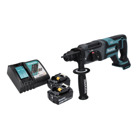 Makita DHR 241 RM Akku Bohrhammer 18 V 2,0 J SDS plus + 2x Akku 4,0 Ah + Ladegerät