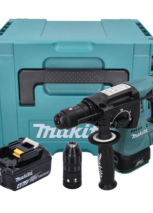 Taladro percutor inalámbrico Makita DHR 243 M1J 18 V 2,0 J SDS plus sin escobillas + 1x batería 4,0 Ah + Makpac - sin cargador