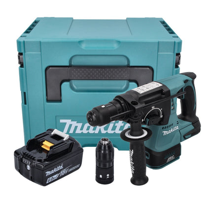 Taladro percutor inalámbrico Makita DHR 243 G1J 18 V 2,0 J SDS plus sin escobillas + 1x batería 6,0 Ah + Makpac - sin cargador