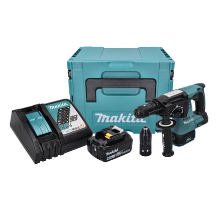 Makita DHR 243 RG1J Martello perforatore a batteria 18 V 2,0 J SDS plus Brushless + 1x batteria 6,0 Ah + caricabatteria + Makpac