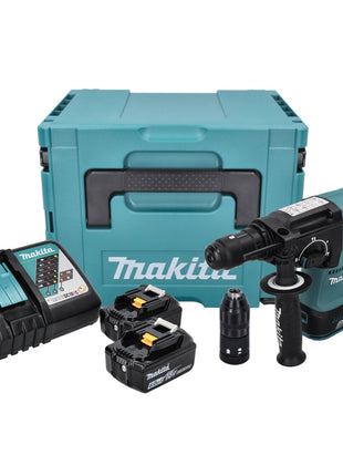 Taladro percutor a batería Makita DHR 243 RGJ 18 V 2,0 J SDS plus sin escobillas + 2x batería 6,0 Ah + cargador + Makpac