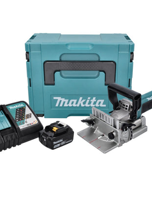 Makita DPJ 180 RT1J Akku Nutfräse 18 V 100 mm + 1x Akku 5,0 Ah + Ladegerät + Makpac - Toolbrothers