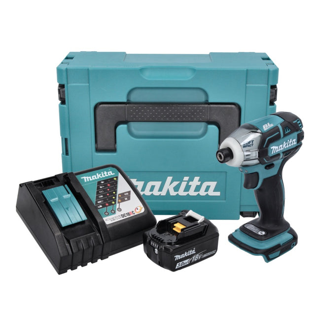 Makita DTS 141 RF1J atornillador de impulsos sin cable 18 V 40 Nm 1/4" sin escobillas + 1x batería recargable 3,0 Ah + cargador + Makpac