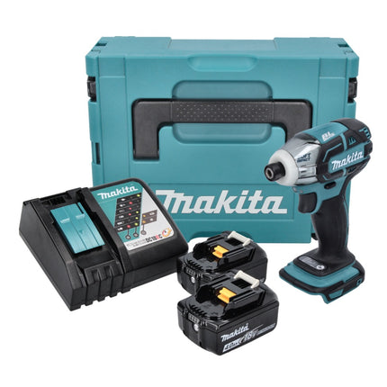 Avvitatore a impulsi a batteria Makita DTS 141 RMJ 18 V 40 Nm 1/4" brushless + 2x batteria ricaricabile 4,0 Ah + caricabatterie + Makpac