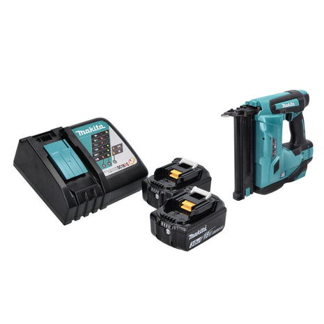 Clavadora con cabezal de batería Makita DBN 500 RF 18 V 15-50 mm + 2 baterías 3,0 Ah + cargador