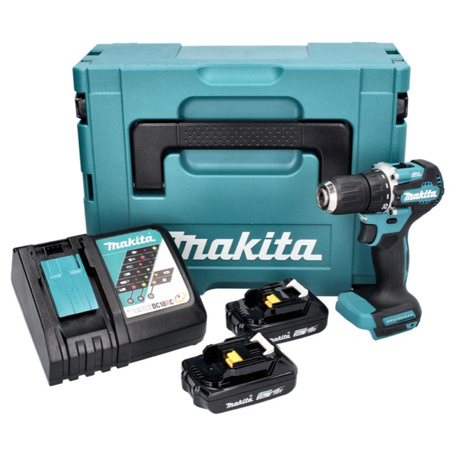 Makita DDF 487 RAJ akumulatorowa wiertarko-wkrętarka 18 V 40 Nm bezszczotkowa + 2x akumulator 2,0 Ah + ładowarka + Makpac