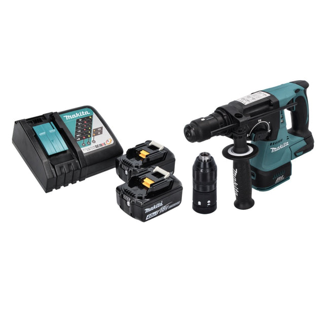 Taladro percutor a batería Makita DHR 243 RM 18 V SDS plus Brushless + 2x batería 4.0 Ah + cargador