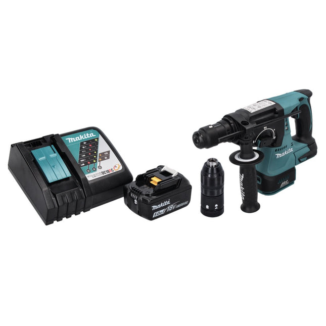 Makita DHR 243 RT1 cordless hammer drill 18 V SDS plus brushless + 1x rechargeable battery 5.0 Ah + charger