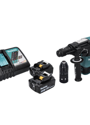 Taladro percutor inalámbrico Makita DHR 243 RT 18 V SDS plus sin escobillas + 2x baterías 5,0 Ah + cargador