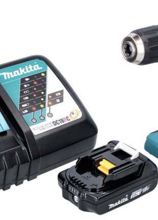 Makita DHP 487 RA1 akumulatorowa wiertarko-wkrętarka udarowa 18 V 40 Nm bezszczotkowa + 1x akumulator 2,0 Ah + ładowarka