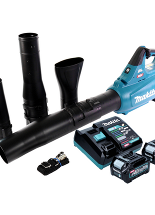 Soplador de hojas a batería Makita UB 001 GD201 40 V máx. Sin escobillas + 2 baterías 2,5 Ah + cargador