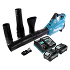 Soplador de hojas a batería Makita UB 001 GM201 40 V máx. Sin escobillas + 2 baterías 4,0 Ah + cargador