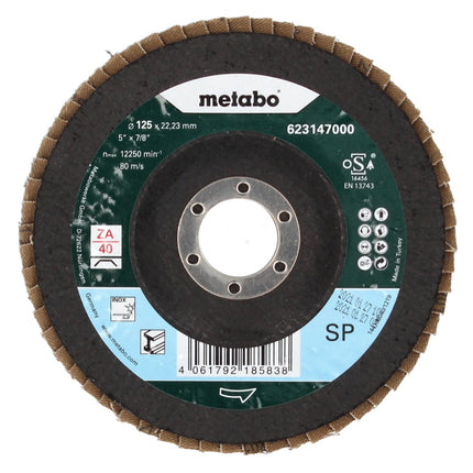 Disco de lijado de láminas Metabo, disco dentado P 40 125 mm 22,23 mm (10 x 623147000) para amoladoras angulares