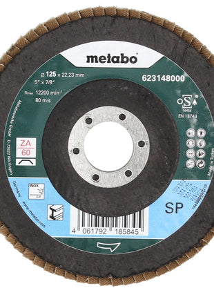 Metabo Disque à lamelles, P 60 125 mm 22,23 mm (10 x 623148000) pour meuleuse d'angle