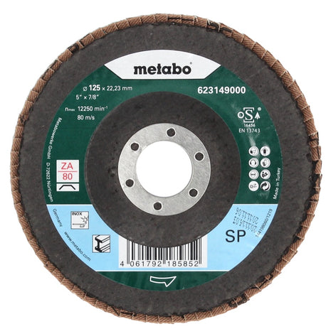 Metabo Disco abrasivo lamellare P 80 125 mm 22,23 mm ( 10 x 623149000 ) - per smerigliatrici angolari