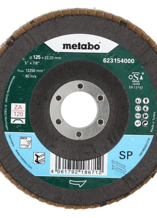 Metabo Plateau abrasif à lamelles P 120 - 125 mm - 22,23 mm pour meuleuse d'angle (20x 623154000)