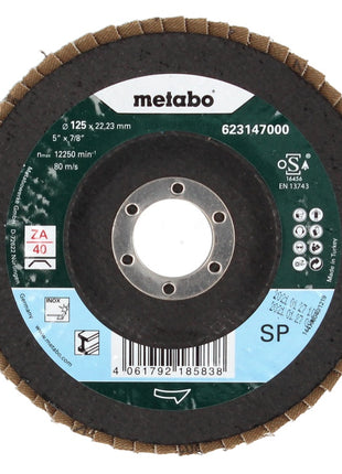 Disco de lijado de láminas Metabo, disco dentado P 40 125 mm 22,23 mm (20 x 623147000) para amoladoras angulares