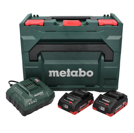 Kit de base Metabo 18 V LiHD + 2x batterie 4,0 Ah + chargeur ASC 55 + métaBOX