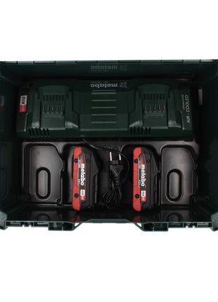 Set básico Metabo 18 V LiHD + 2x batería 4,0 Ah + cargador ASC 145 DUO + ​​metaBOX